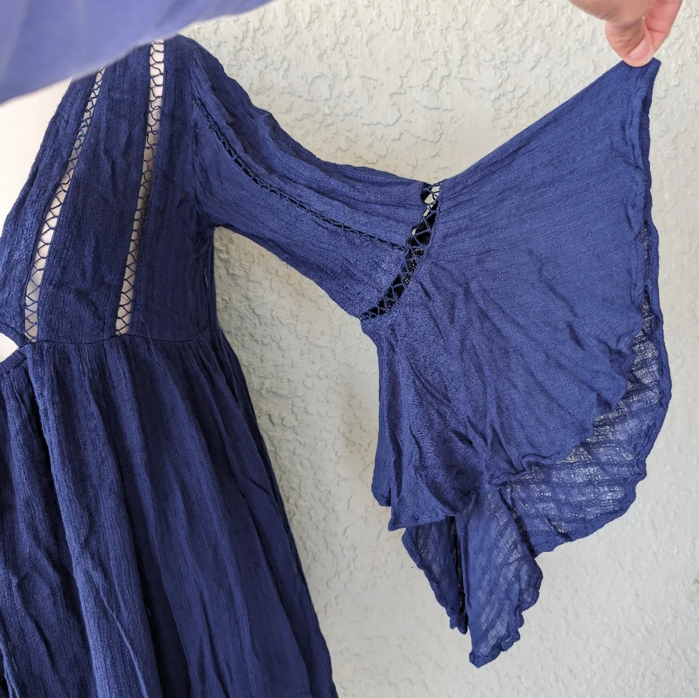Free People Romeo Peakaboo Mini Dress blue size‎ s/p